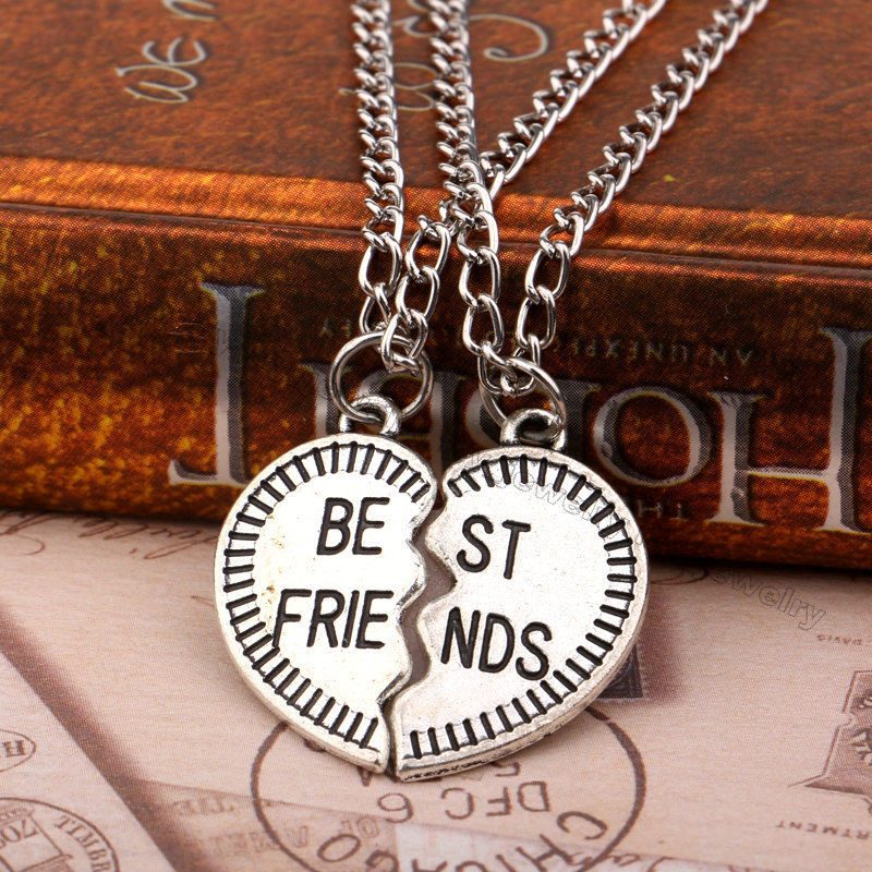 Fashion Women Pendant Necklace Gift Friendship Jewelry Broken Heart Best Friends